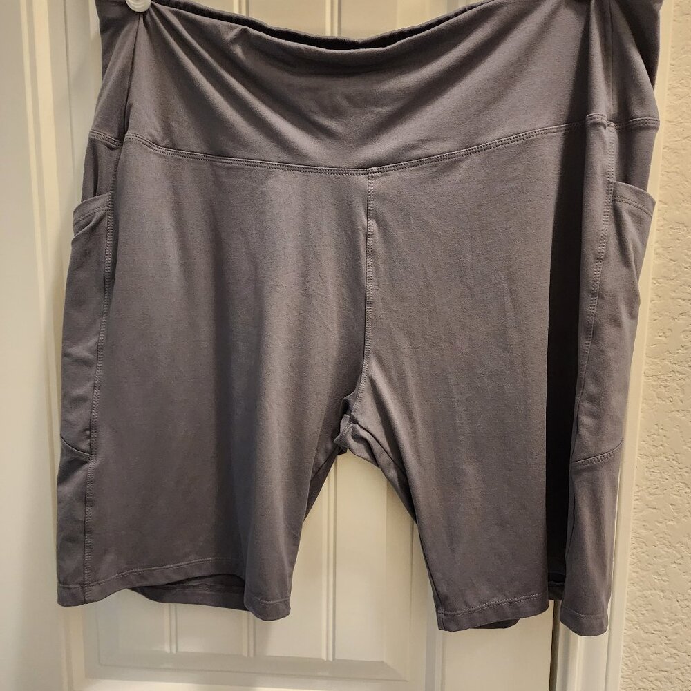 Fullsoft PlusSize Biker Shorts for Women-High Waist 3X Tummy Control with Pocket